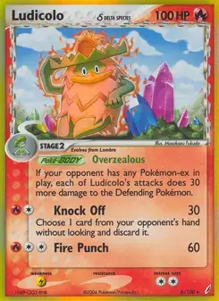 Ludicolo δ 6/100 Crystal Guardians Pokémon card