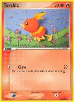 Torchic 65/100 Crystal Guardians Pokémon card
