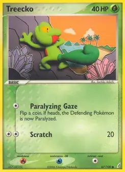 Treecko 67/100 Crystal Guardians Pokémon card