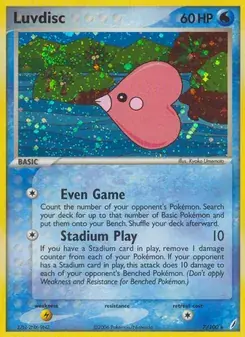 Luvdisc 7/100 Crystal Guardians Pokémon card