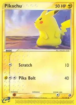 Pikachu 72/100 Sandstorm Pokémon card