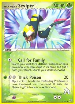 Team Aqua's Seviper 17/95 Team Magma vs Team Aqua Pokémon card