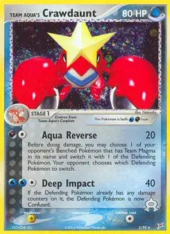 Team Aqua's Crawdaunt 2/95 Team Magma vs Team Aqua Pokémon card