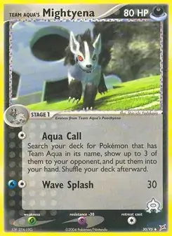 Team Aqua's Mightyena 30/95 Team Magma vs Team Aqua Pokémon card