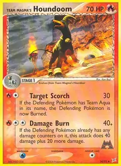 Team Magma's Houndoom 34/95 Team Magma vs Team Aqua Pokémon card