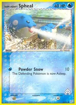 Team Aqua's Spheal 56/95 Team Magma vs Team Aqua Pokémon card
