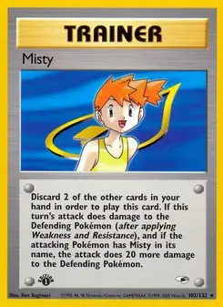 Misty 102/132 Gym Heroes Pokémon card