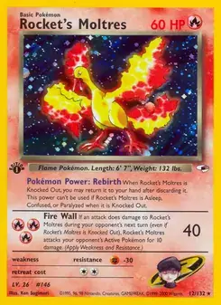 Rocket's Moltres 12/132 Gym Heroes Pokémon card