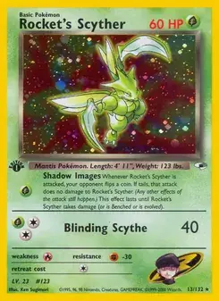 Rocket's Scyther 13/132 Gym Heroes Pokémon card