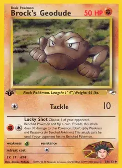 Brock's Geodude 38/132 Gym Heroes Pokémon card