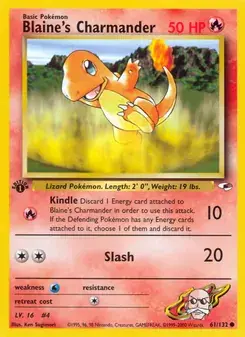Blaine's Charmander 61/132 Gym Heroes Pokémon card