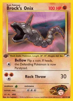 Brock's Onix 69/132 Gym Heroes Pokémon card