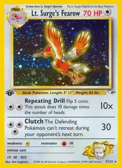 Lt. Surge's Fearow 7/132 Gym Heroes Pokémon card