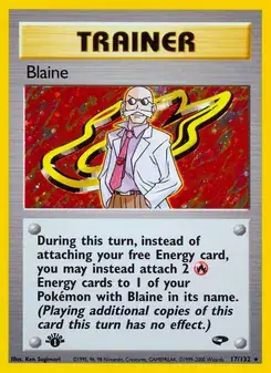 Blaine 17/132 Gym Challenge Pokémon card