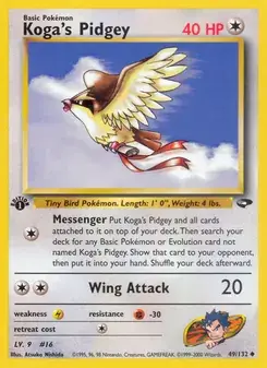 Koga's Pidgey 49/132 Gym Challenge Pokémon card