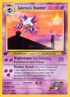 Sabrina's Haunter 55/132 Gym Challenge Pokémon card