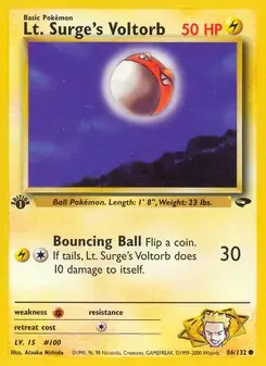 Lt. Surge's Voltorb 86/132 Gym Challenge Pokémon card