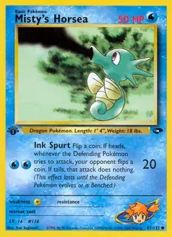 Misty's Horsea 87/132 Gym Challenge Pokémon card
