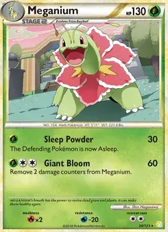 Meganium 26/123 HeartGold SoulSilver Pokémon card