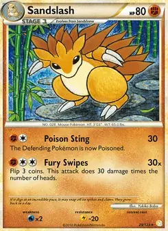 Sandslash 29/123 HeartGold SoulSilver Pokémon card