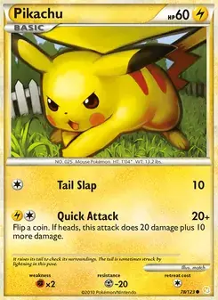 Pikachu 78/123 HeartGold SoulSilver Pokémon card