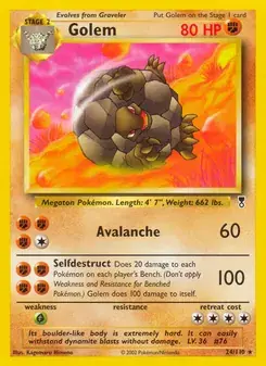 Golem 24/110 Legendary Collection Pokémon card