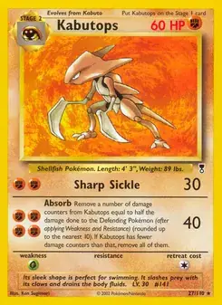 Kabutops 27/110 Legendary Collection Pokémon card