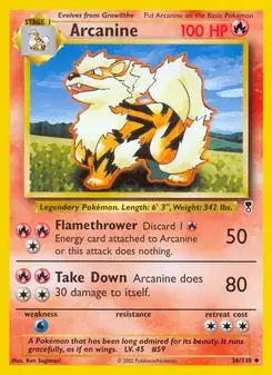 Arcanine 36/110 Legendary Collection Pokémon card