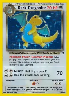 Dark Dragonite 5/110 Legendary Collection Pokémon card