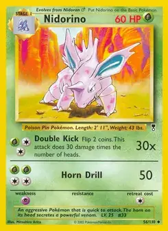 Nidorino 56/110 Legendary Collection Pokémon card