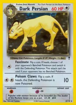 Dark Persian 6/110 Legendary Collection Pokémon card