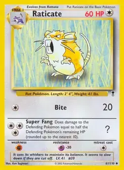 Raticate 61/110 Legendary Collection Pokémon card