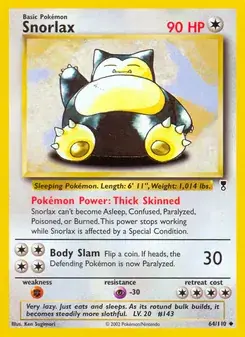 Snorlax 64/110 Legendary Collection Pokémon card