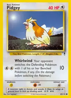 Pidgey 85/110 Legendary Collection Pokémon card