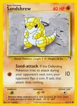 Sandshrew 91/110 Legendary Collection Pokémon card