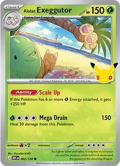Alolan Exeggutor 002/128 30th Celebration Pokémon card