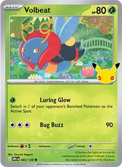 Volbeat 003/128 30th Celebration Pokémon card