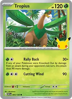 Tropius 005/128 30th Celebration Pokémon card