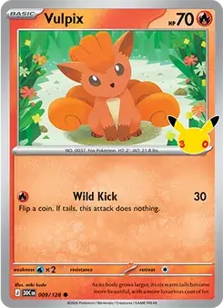 Vulpix 009/128 30th Celebration Pokémon card