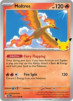 Moltres 011/128 30th Celebration Pokémon card