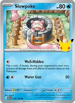 Slowpoke 016/128 30th Celebration Pokémon card