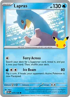 Lapras 017/128 30th Celebration Pokémon card