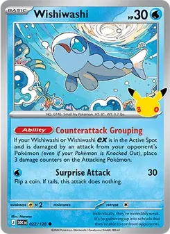Wishiwashi 022/128 30th Celebration Pokémon card
