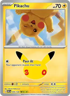 Pikachu 026/128 30th Celebration Pokémon card