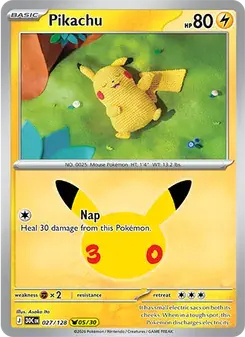 Pikachu 027/128 30th Celebration Pokémon card