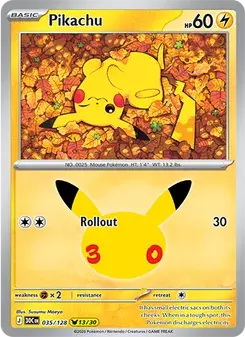 Pikachu 035/128 30th Celebration Pokémon card