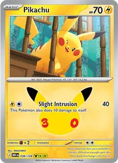 Pikachu 036/128 30th Celebration Pokémon card