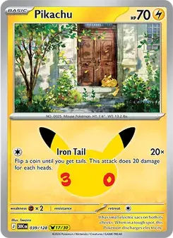 Pikachu 039/128 30th Celebration Pokémon card