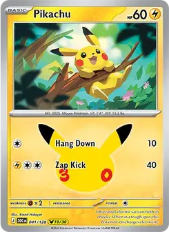 Pikachu 041/128 30th Celebration Pokémon card