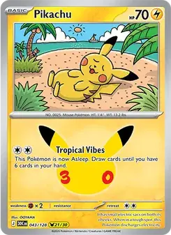 Pikachu 043/128 30th Celebration Pokémon card